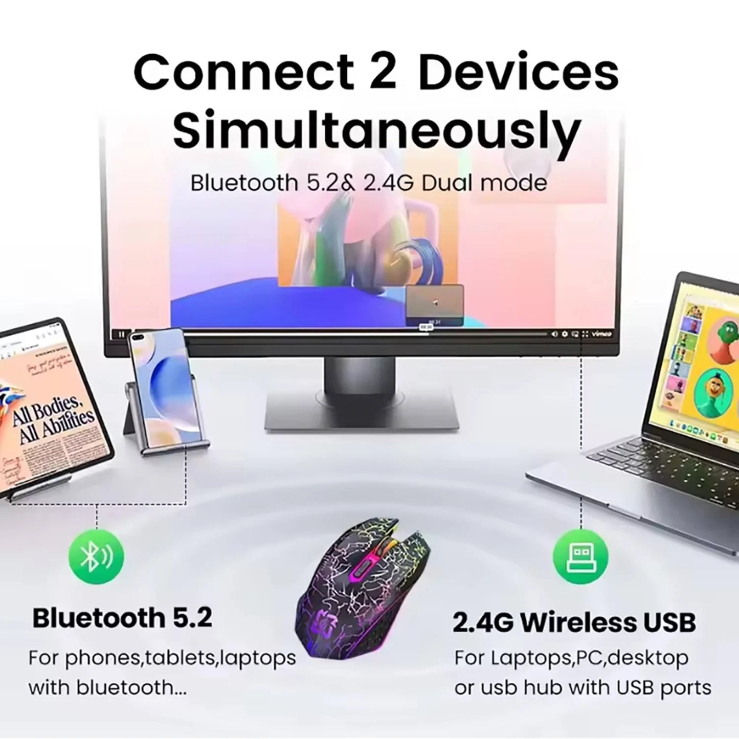 Rechargeable Wireless Gaming Mouse