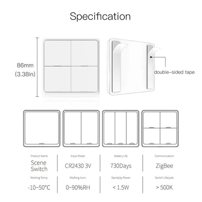 Wireless 12-Scene Smart Switch Controller