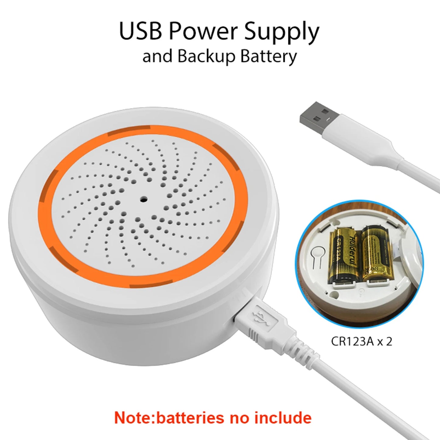 Smart Home Siren Alarm with Strobe Alerts