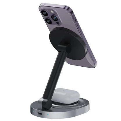 Magnetic 2-in-1 Wireless Charger Stand