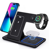 30W 3-in-1 Foldable LED Wireless Charging Station Stand