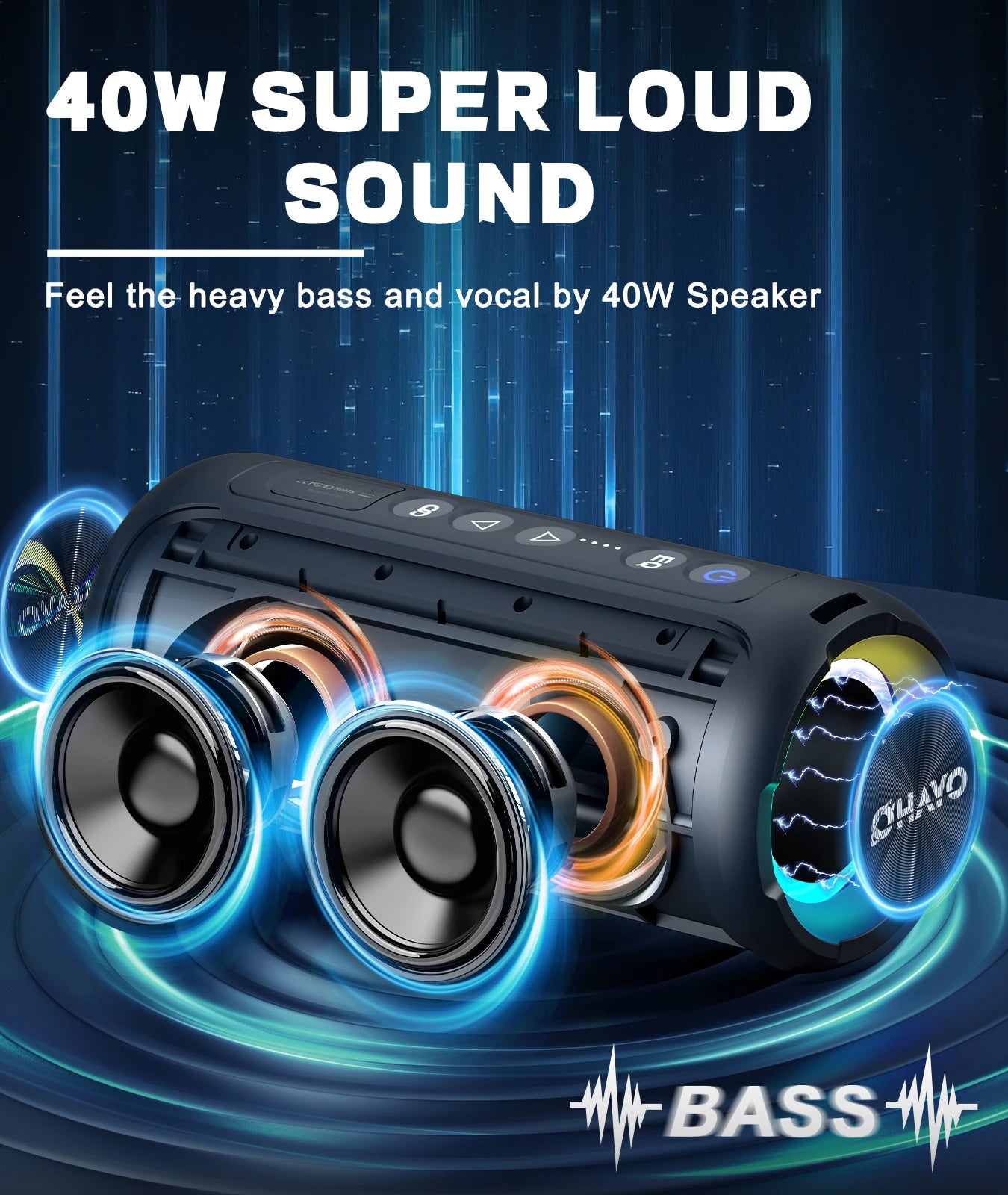 Portable Bluetooth Speaker 40W Waterproof