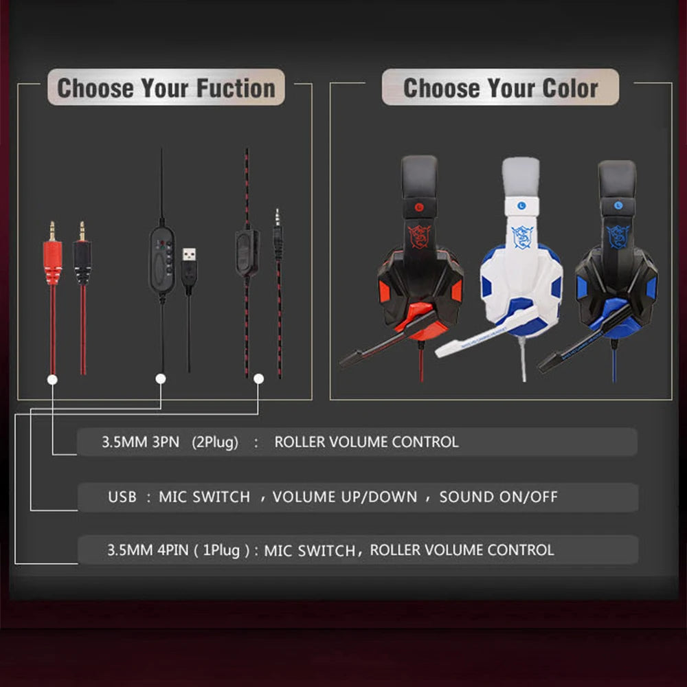 Wired Gaming Headset with Noise Cancelling Mic