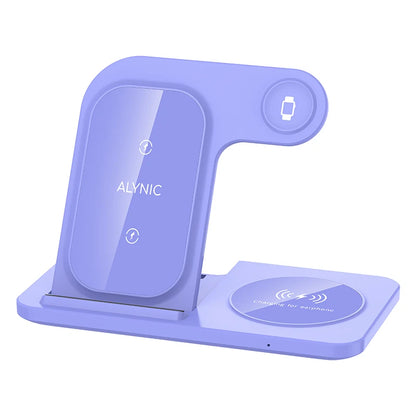 30W 3-in-1 Foldable LED Wireless Charging Station Stand