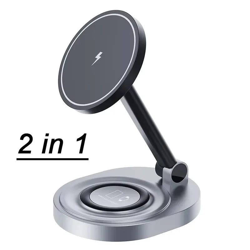 Magnetic 2-in-1 Wireless Charger Stand