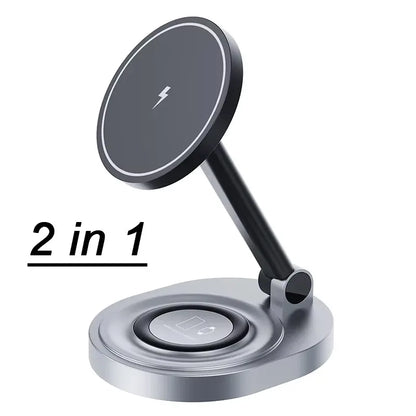 Magnetic 2-in-1 Wireless Charger Stand