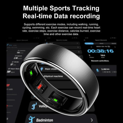 Smart Health Ring with Charging Dock