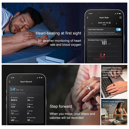 Smart Health Ring with Charging Dock